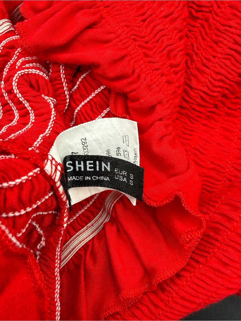 Red Smocked Ruffle Tank - Picture 3 of 3
